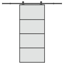 vidaXL Sliding Door with Hardware Set 90x205 cm ESG Glass&Aluminium