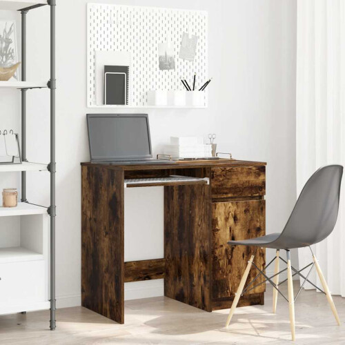 VidaXL vidaXL Desk Smoked Oak 86x49x76 cm Engineered Wood