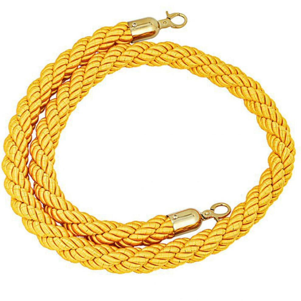 Queue Barrier Ropes With Gold Hook, Braided Hemp Rope Barrier For Queue Divider 6493810862984