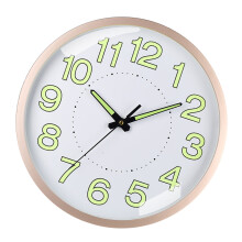 12in Silent Quartz Wall Clock Rose Gold Luminous
