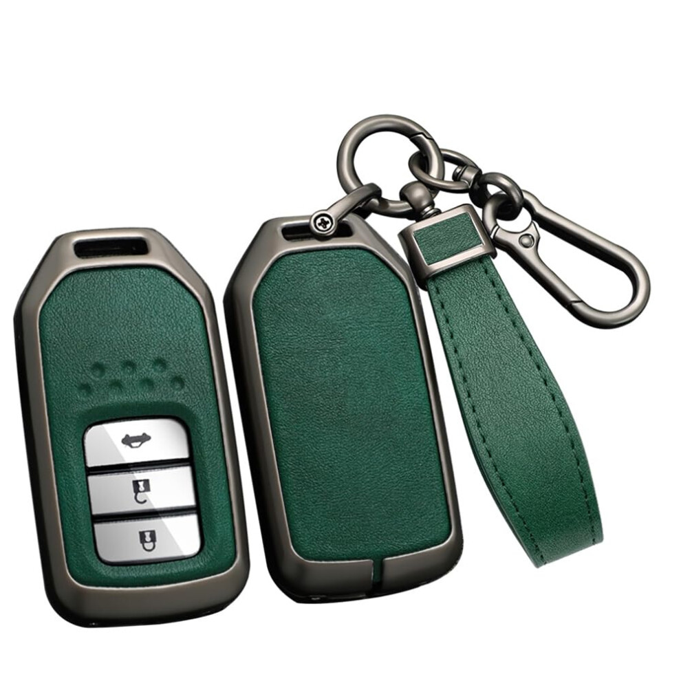 Key Fob Cover Leather Key Shell 360 Degree Protection Fit For Honda Civic Accord Pilot Crv 6493810930164