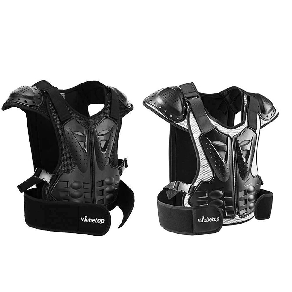 Kids Dirt Bike Body Chest Spine Protector Vest Gear For Motocross Skiing Size S And Silver Set Black 6493810866654