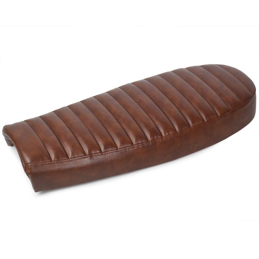 0165 Motorcycle Brat Cafe Racer Flat Vintage Saddle Seat (Subframe Modification Is Required) Brown 6493810932540