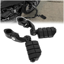 11/4' Highway Engine Guards Short Foot Pegs Compatible with Harley Touring Models w/Quick Clamps Motorcycle Crash Bar Adjustable Black