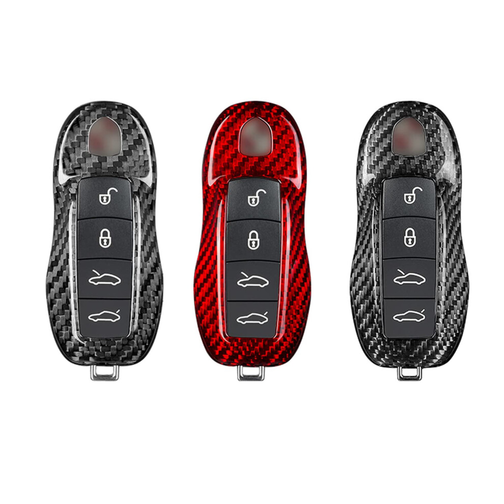Pure Carbon Fiber Key Fob Cover Sporty Trim For Porsche Boxster Turbo Cayenne Panamera Macan Cayman 911 918 996 997 991 6493810804038