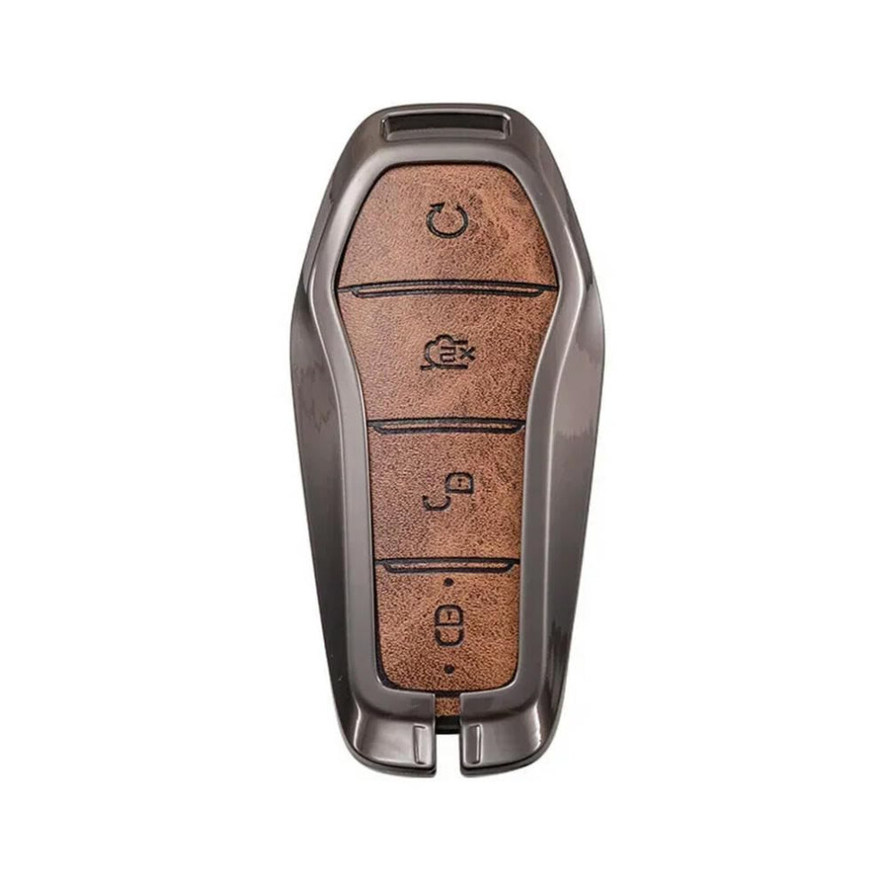 Leather Metal Car Key Case Cover For Byd Song Plus Atto 3 Han Ev Tang Dm Qin Seal Dolphin Fob Holder Keychain Car Accessories 6493810934049
