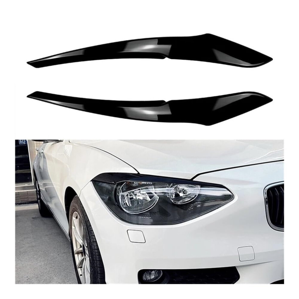 Car Headlight Eyebrow, Gloss Headlight Eyebrow Trim, Compatible For Bmw F20 F21 120I 125I 20112014 Black 6493810934261