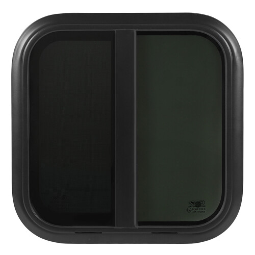 600x600mm RV Rounded Windows Black Aluminium Alloy 1