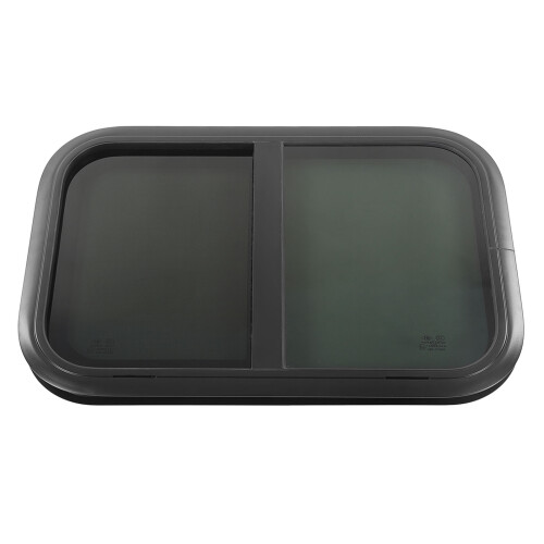 700x300mmm Rounded Sliding Windows Black Aluminum 2