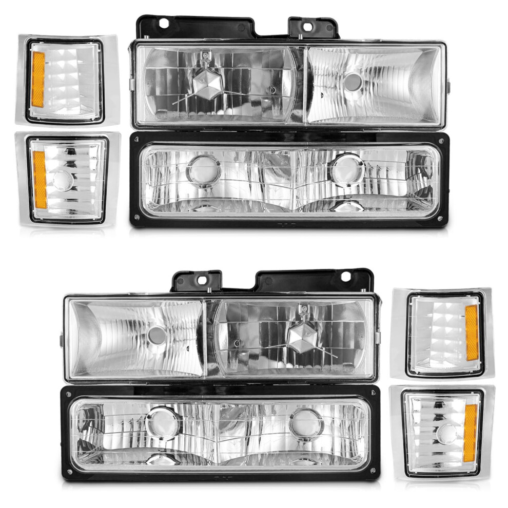 Headlights Compatible With 19941998 Chevy C10 C/K 1500/2500/3500 Silverado Tahoe Suburban 6493810806636