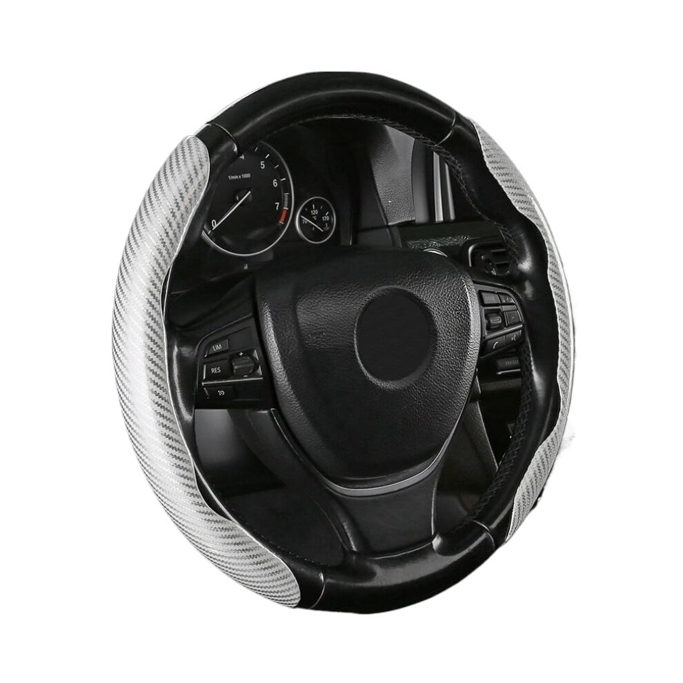 For Honda Steering Wheel Cover, Carbon Fiber Texture Ultrathin Texture White 6493810935855