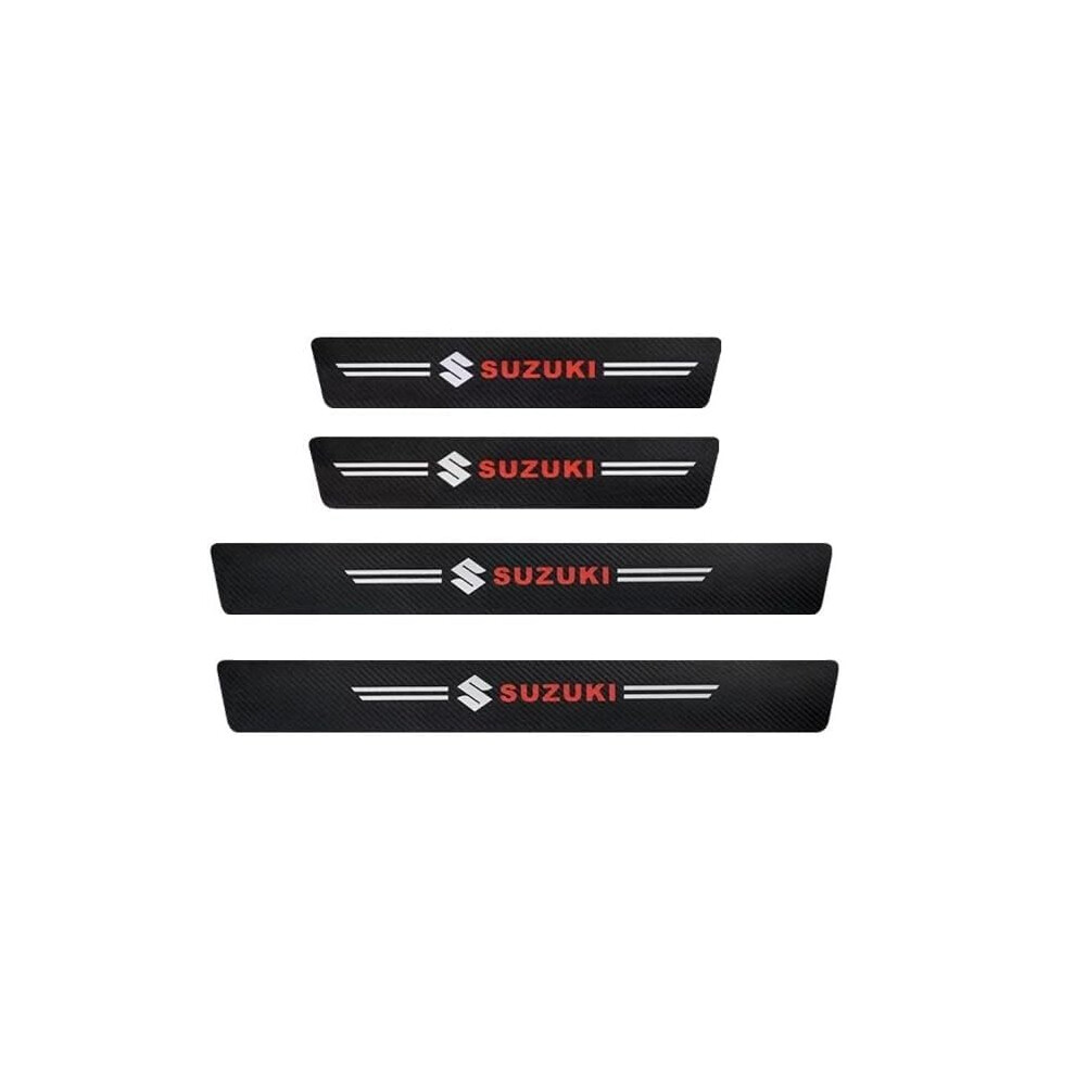 4 Pcs Car Door Sill Protector For Suzuki Sx4 Scross Carbon Fiber Protection Strip 6493810871177