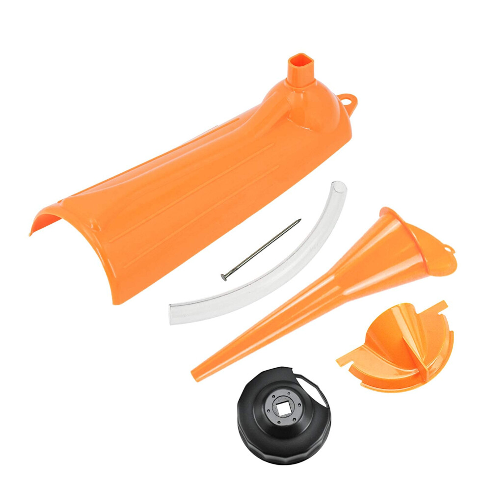 Crankcase Fill Funnel Primary Oil Fill Oil Filter Funnel Set With Oil Filter Wrench Compatible With Harley 4 Pcs Orange 6493810806087