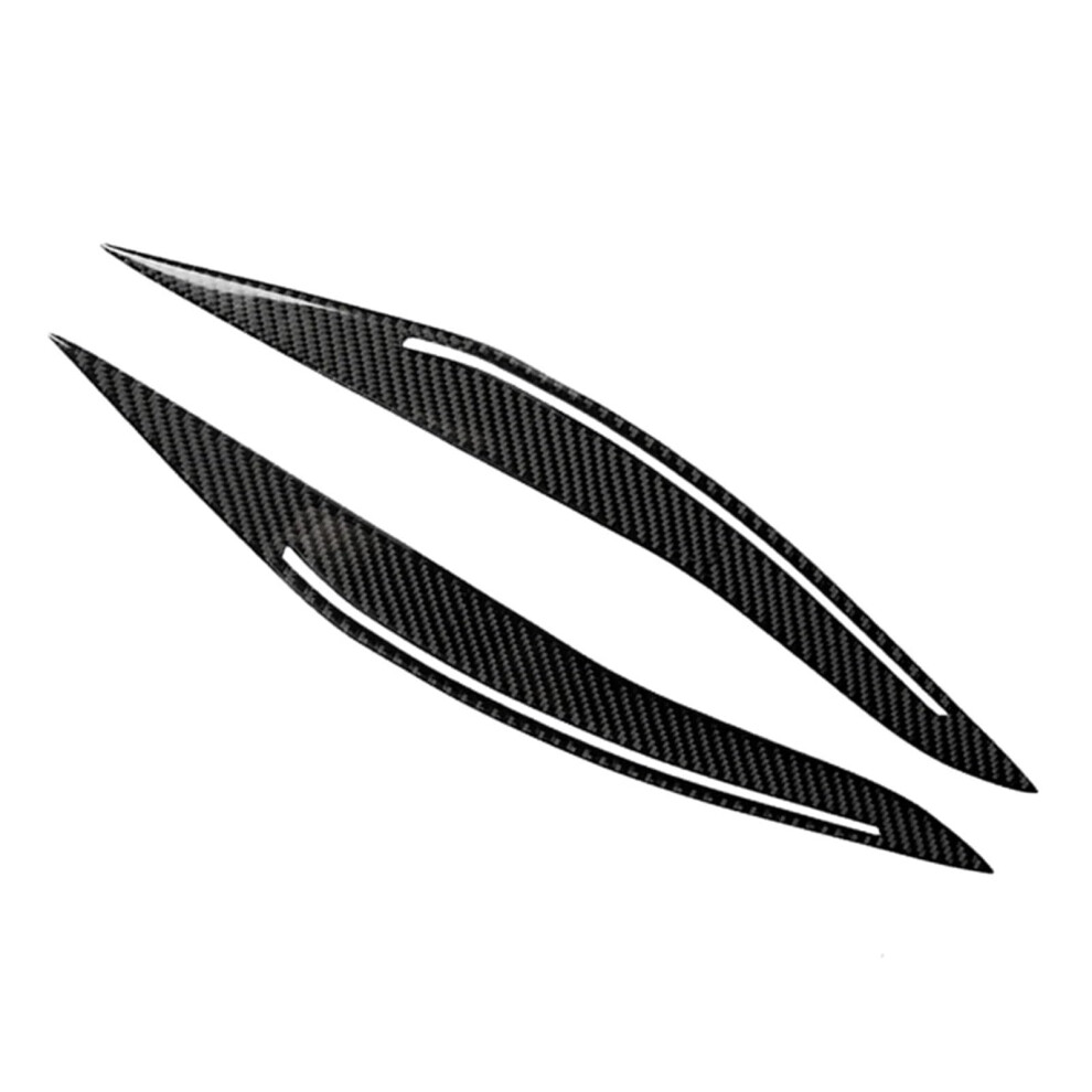 1Pair Carbon Fiber Headlight Eyebrows Eyelids Cover Trim Compatible With Bmw 5 Series F10 528I 535I 550I Sedan 20142016 6493810807015