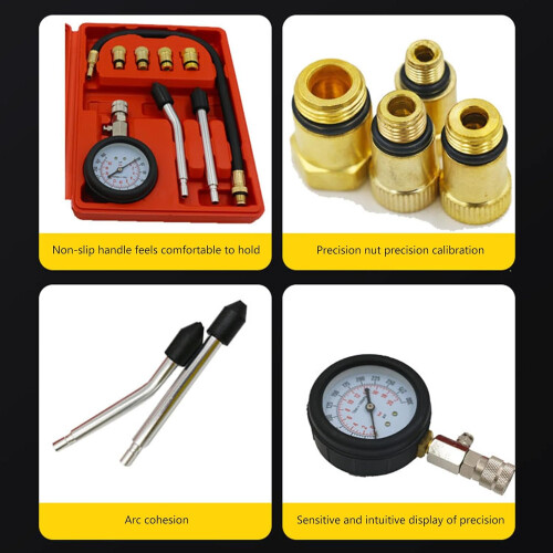 Cylinder LeakDown Tester and Engine Compression Pressure Gauges Test Set Engine Diagnostics Testing Tool 1