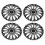 4PCS 14in Wheel Hubcap Silver Sporty Protective 2
