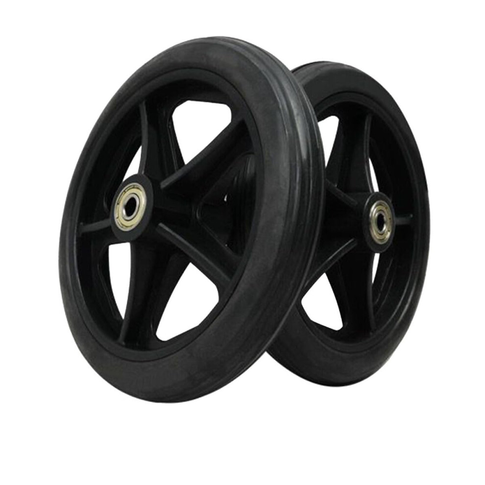 Black 2Pcs Wheel Replacement Wheelchair Front Wheels 6/7/8Inch Replacement Casters Wheels Rollator Walker