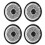 4 Pcs Wheel Rim Skin Cover Hub Silver Universal 15 7