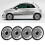 4 Pcs Wheel Rim Skin Cover Hub Silver Universal 15 11