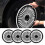 4 Pcs Wheel Rim Skin Cover Hub Silver Universal 15 12