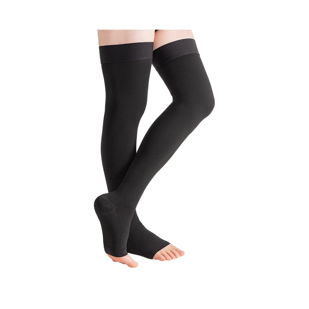 20  30 mmHg Thigh High Compression Socks for Women and Men,Toeless,Varicose Ve Treatment