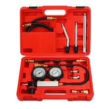 Dual Gauge Leakdown Detector Tool Set Cylinder Leak Down Tester Kit for Pressure Check