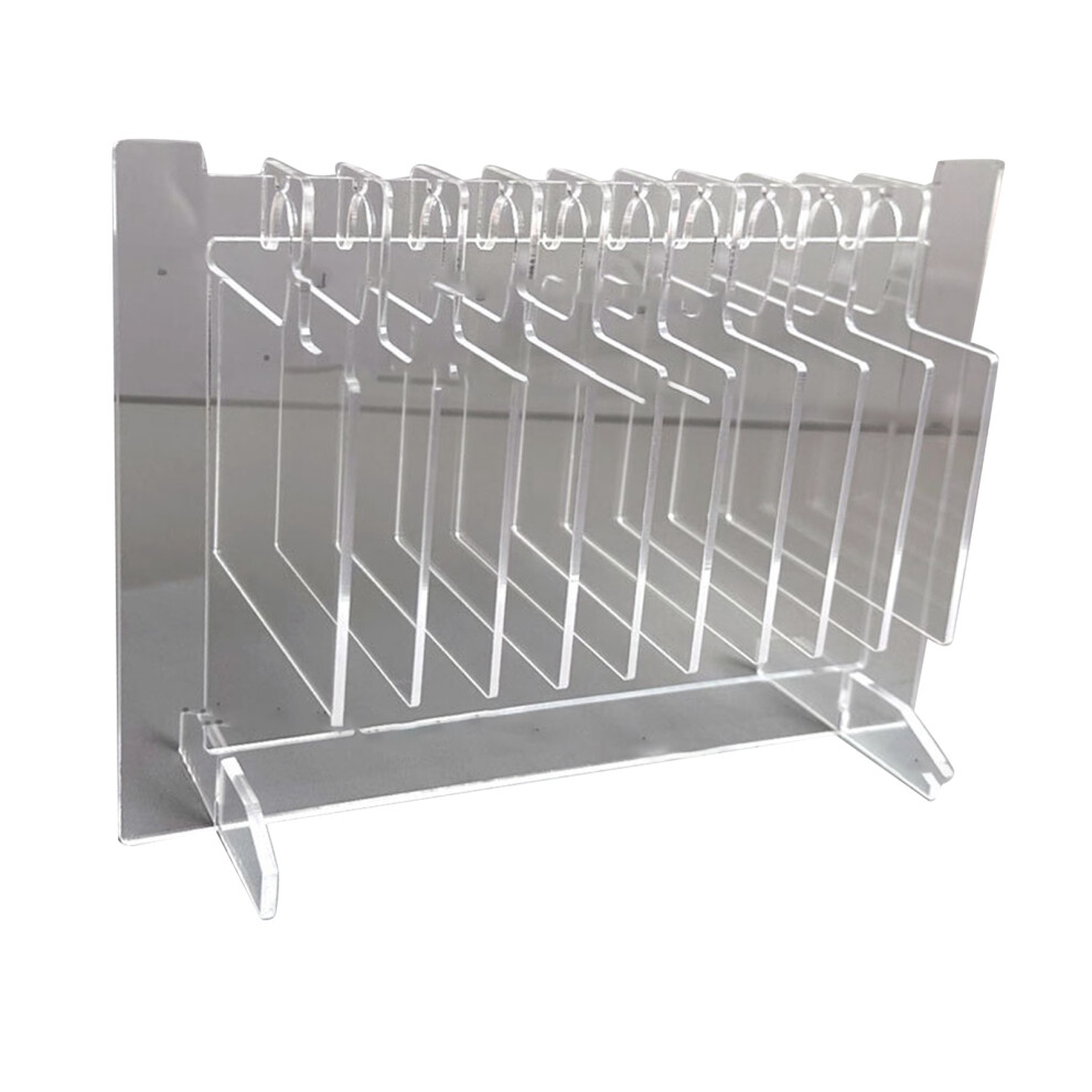 Acrylic Nail Display Stand with 10 Transparent Hangers