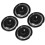 4 Pcs 16in Wheel Hub Cap Black Fully Wrap Rim 5