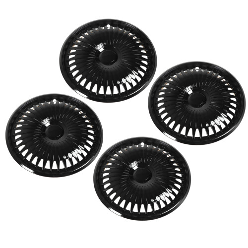 4 Pcs 16in Wheel Hub Cap Black Fully Wrap Rim 2
