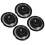 4 Pcs 16in Wheel Hub Cap Black Fully Wrap Rim 4