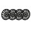 4 Pcs 15in Wheel Hub Cap Glossy Black Wheel Hub 9
