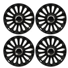 4 Pcs 15in Wheel Hub Cap Glossy Black Wheel Hub