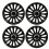 4 Pcs 15in Wheel Hub Cap Glossy Black Wheel Hub 1