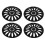 4 Pcs 15in Wheel Hub Cap Glossy Black Wheel Hub 4