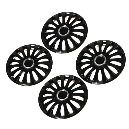 4 Pcs 15in Wheel Hub Cap Glossy Black Wheel Hub 1