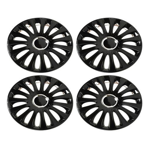 4 Pcs 15in Wheel Hub Cap Glossy Black Wheel Hub 2