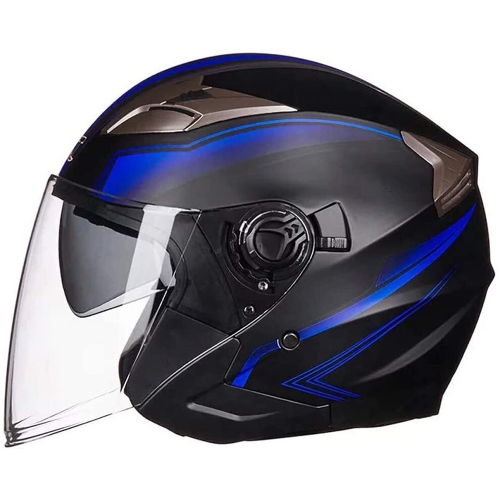 Motorcycle Helmet Double Visor 3/4 Open Face Sun Shield Keep Warm Agat Wind DOT Approved for Winter Men