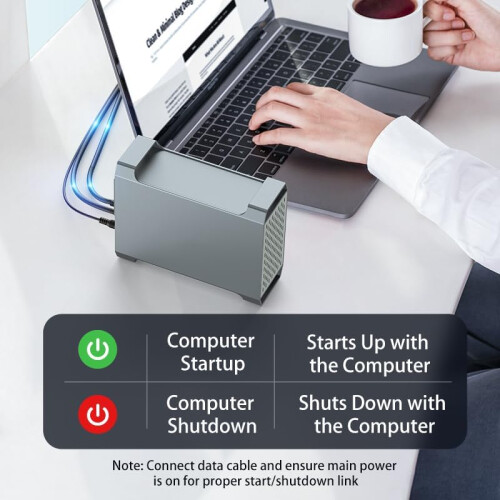 Dual Bay 3.5 inch SATA RAID Enclosure for Computer Synced Power Function Supporting RAID 0/1/Large(JBOD)/Normal Modes 1