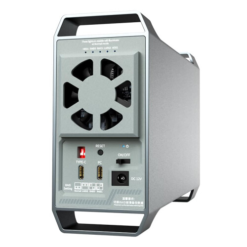 Dual Bay 3.5 inch SATA RAID Enclosure for Computer Synced Power Function Supporting RAID 0/1/Large(JBOD)/Normal Modes