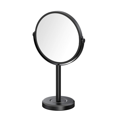 Matte Black Makeup Mirror for Counter Top with 360 Degrees Rotation