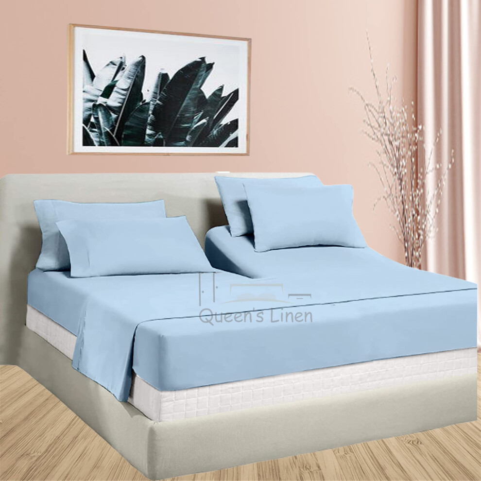 Set of Split King Sheet Set for Sleep Number Bed with Split Head Flex Sheets King 34 Inch Down (4 Pcs)