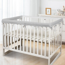 3 in 1 Crib Rail Covers Soft Breathable Anti-Collision Teething Edge Protector