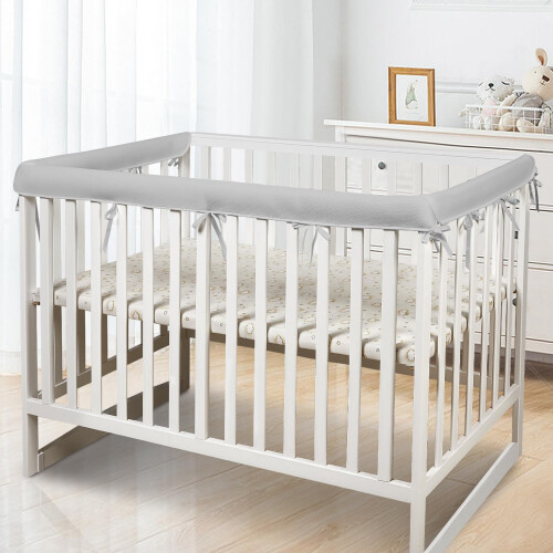 3 in 1 Crib Rail Covers Soft Breathable Anti-Collision Teething Edge Protector