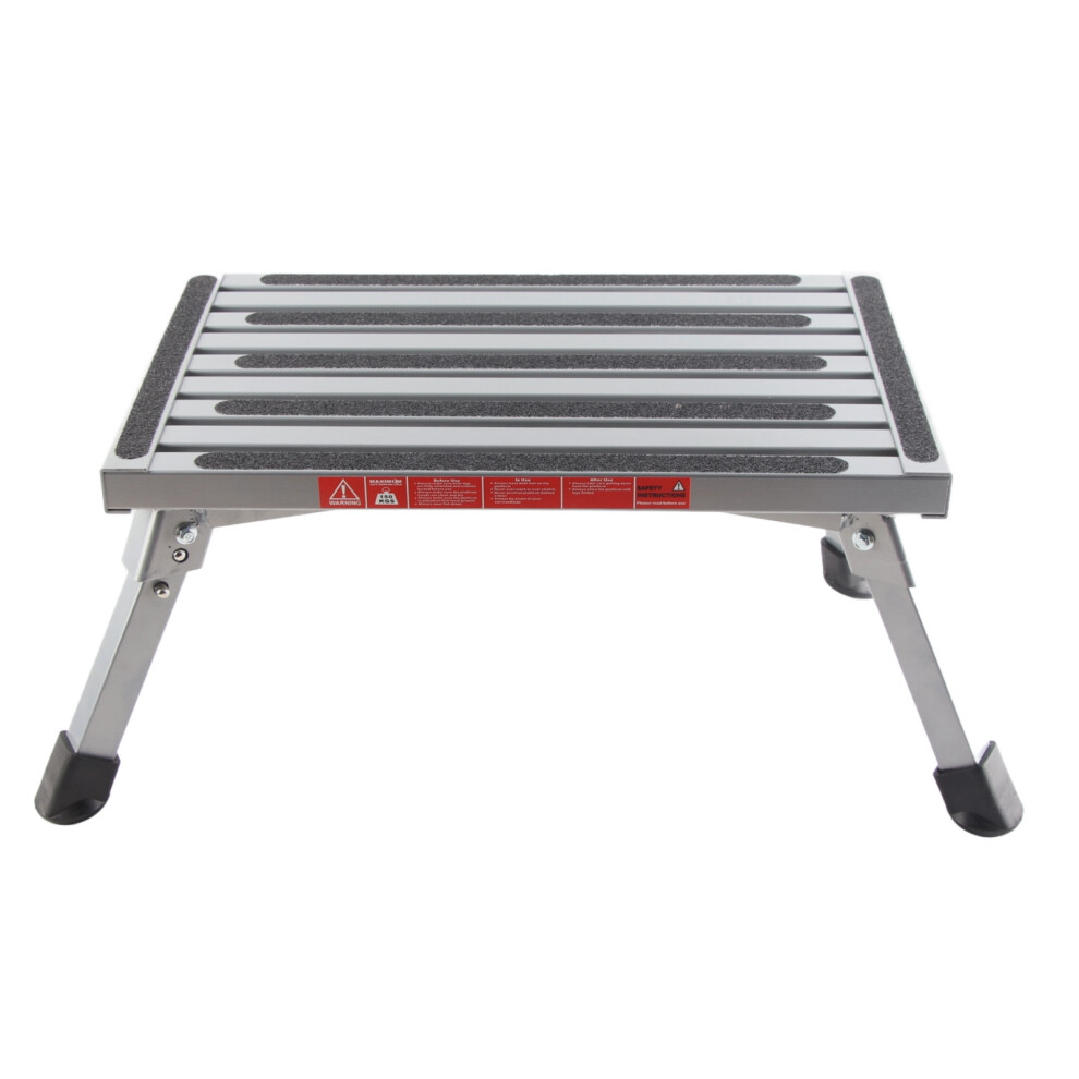 Rv Step Stool Multifunctional Rubber Feet Silver 9121376838354
