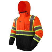 Hi-Vis Winter Safety Bomber Jacket for Construction Work XL