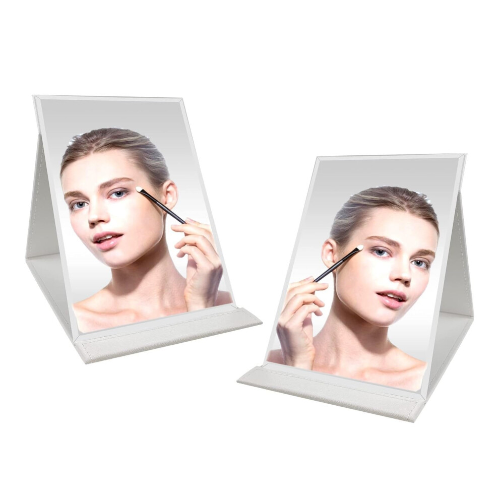 2 Pack Foldable Compact Frameless Makeup Mirror for Travel Vanity