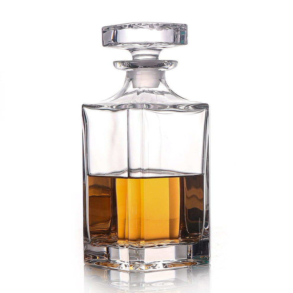 Glass Decanter with Airtight Geometric Stopper for  and Bourbon 25.97 oz/768ml