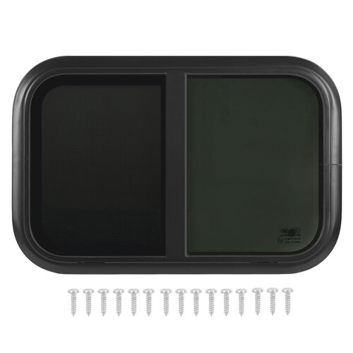 RV Sliding Window 700 X 500 mm Black Aluminum