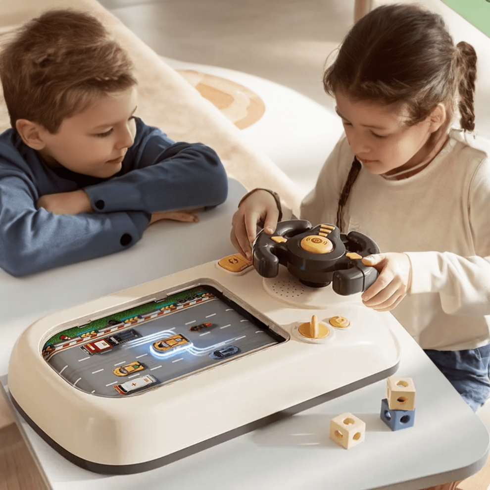 Bghone (White) Racing Game For Kids, Portable Racing Game Console, Driving Game Console For Kids, Portable Racing Game, Adventure Racing Game White
