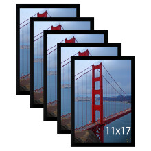 5 Pack Black Picture Frame for Wall Hanging Photo Frame 11x17